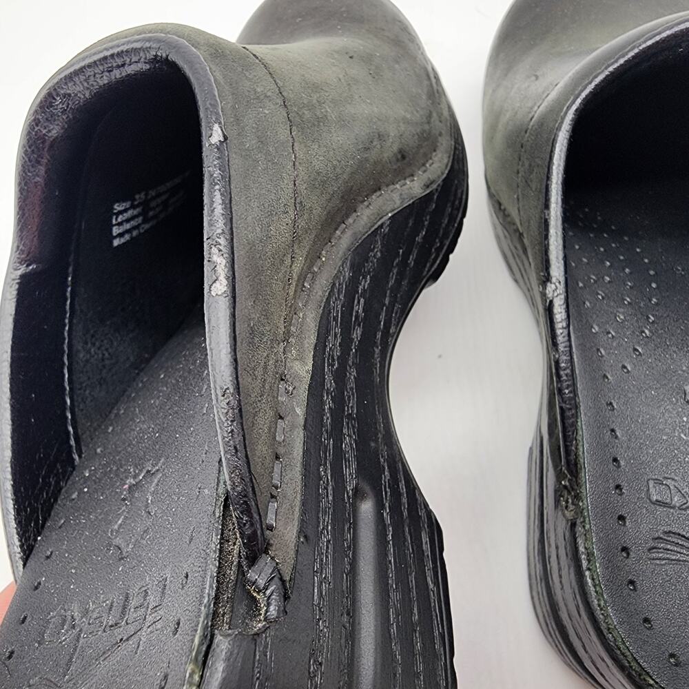 Dansko Sonja Open Back Clog Black Oiled Leather Slip-on Shoes EU 35 US 5 - Picture 7 of 10